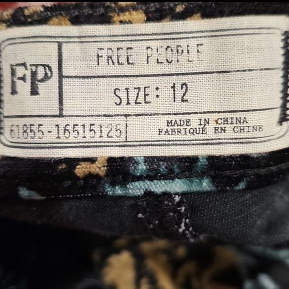 Free People Lennon Funktown Moto Zip Floral Skinnt Pants Sz 12 MSRP $189 - Picture 5 of 7